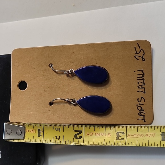 Lapis Lazuli Blue Earrings Sterling Silver - Picture 2 of 3